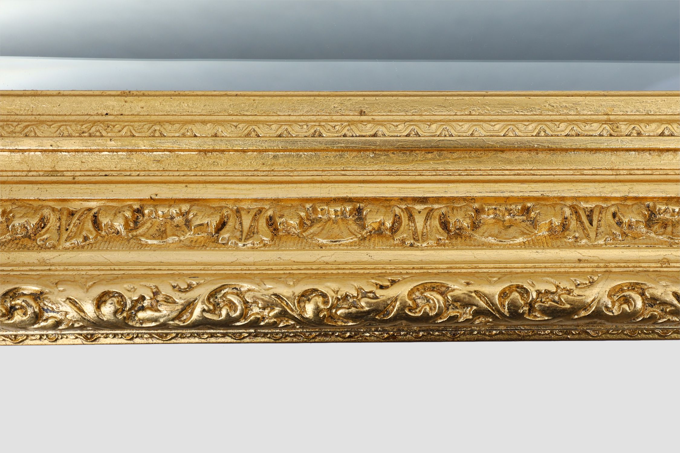 Baroque gilt facet cut wall mirror in wood, France 1850thumbnail